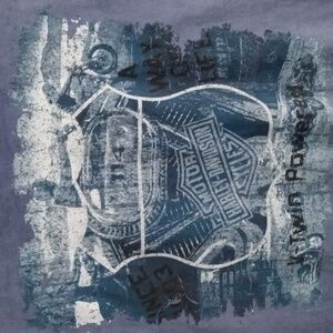 Harley-Davidson Blue Short Sleeve 114 V-Twin Powered Tee Shirt Men's Large